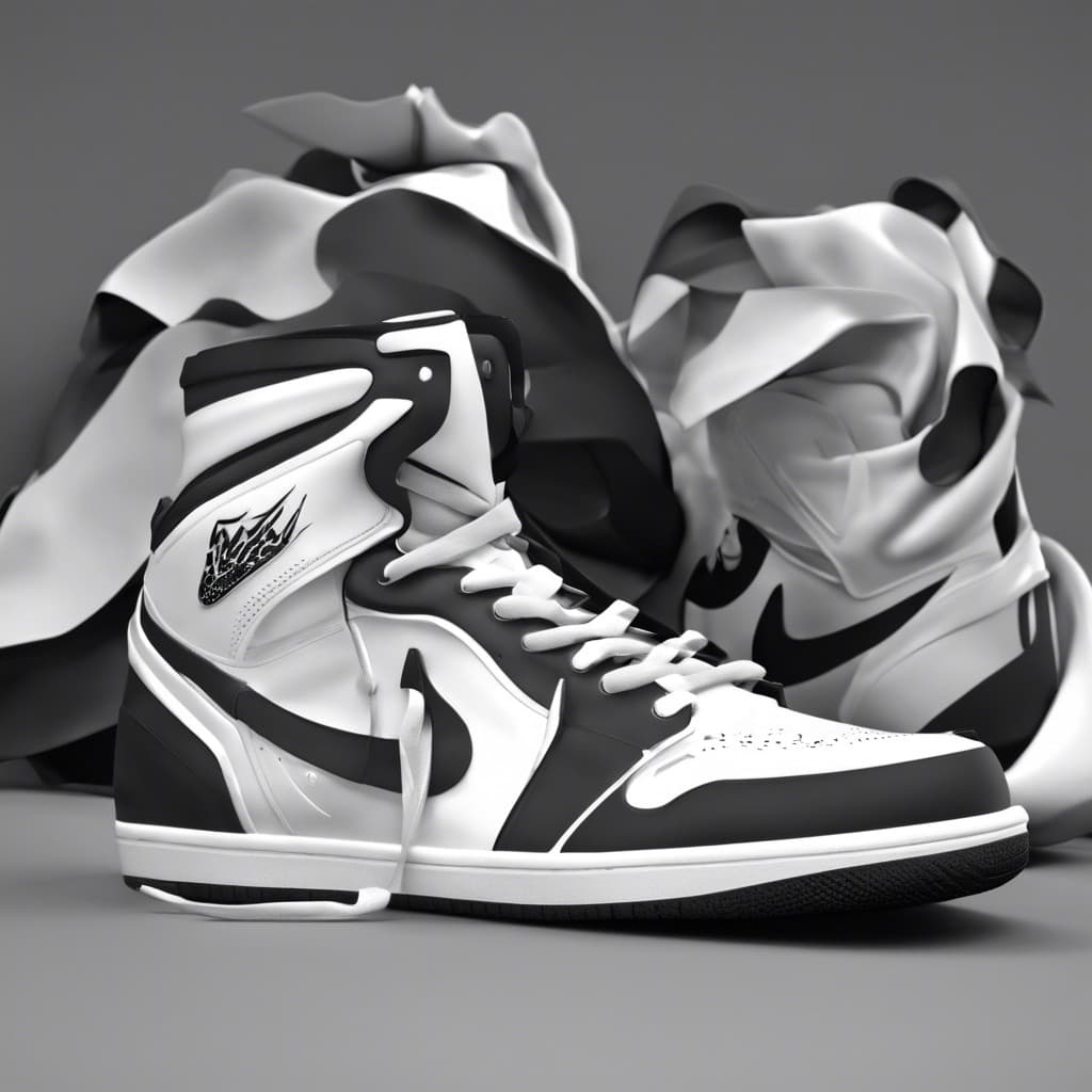 jordan nike black and white image